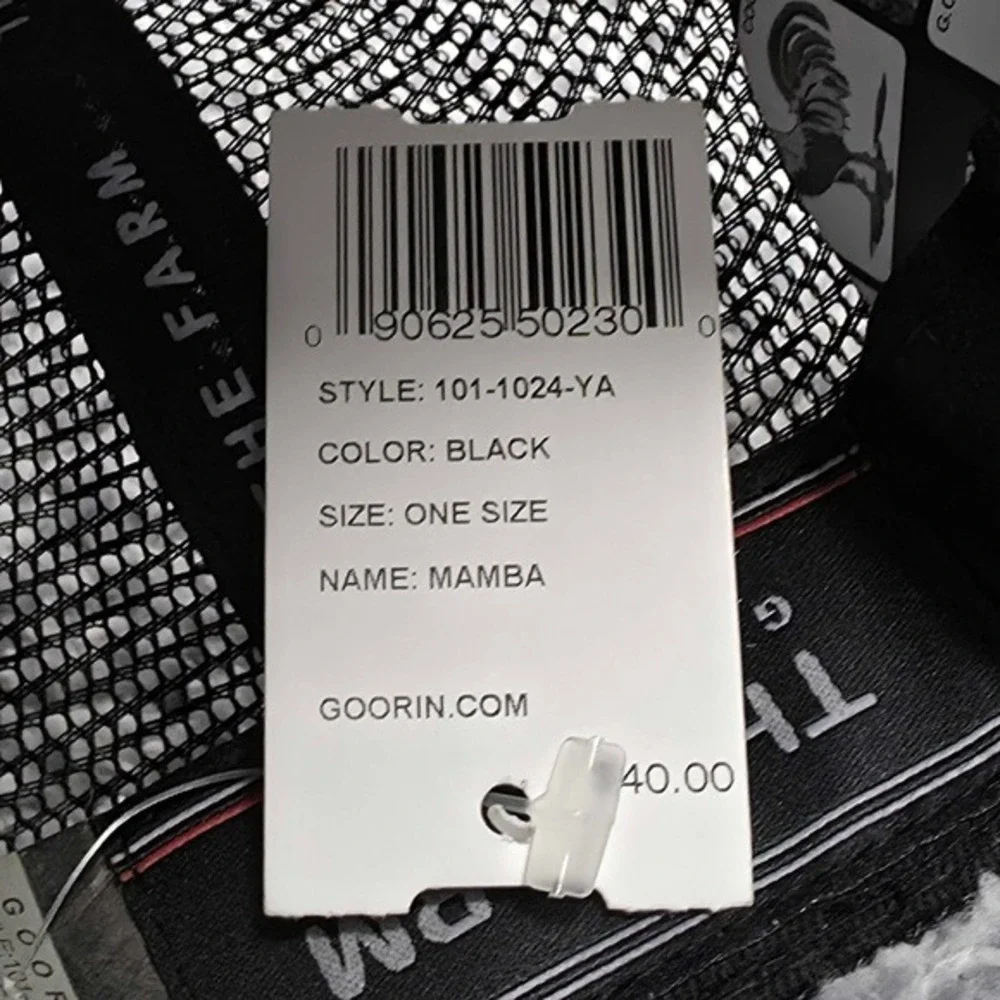 Goorin Bros The Farm Black Mamba‎ Mesh Snapback Trucker Hat Cap NWT 101-1024-YA